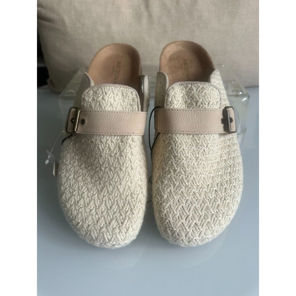 Arizona Reece Cream Woven Clogs Mules Size 11 NWT New